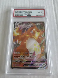 2020 Pokemon SWSH Charizard Vmax Darkness Ablaze 020/189 PSA 10 Gem Mint - Image 1
