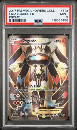 2017 Pokemon Mega Powers Collection Zygarde ex Promo #54a Full Art PSA 9 Mint - Image 1