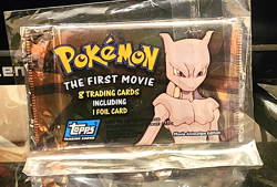 Pokemon Topps The First Movie Sealed Unopened Booster Pack Blue Logo - Image 1
