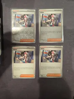 4x Hilda 084/086 Trainer Playset Pokemon SV White Flare 2 regular 2 Reverse Holo - Image 1