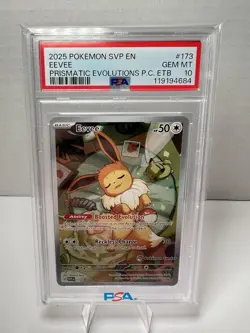2025 POKEMON SVP EN-SV BLACK STAR PROMO #173 POKEMON CENTER ETB EEVEE PSA 10 - Image 1