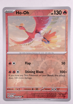 Ho-Oh 019 Pokemon TCG SV08: Surging Sparks Uncommon Reverse Foil NP - Image 1