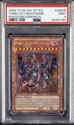 2008 YU-GI-OH! PTDN-PHANTOM DARKNESS 1ST ED YUBEL-THE ULTIMATE NIGHTMARE PSA 9 - Image 1