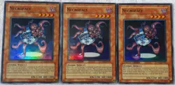 Yugioh 3x Necroface CRMS-ENSE1 Super Rare Limited Edition Near Mint Playset - Image 2