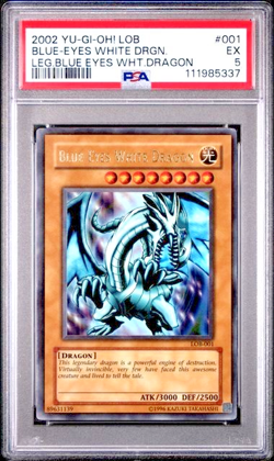 2002 YU-GI-OH! Legend of Blue Eyes UR #LOB-001 Blue-Eyes White Dragon YUGIOH PSA - Image 1