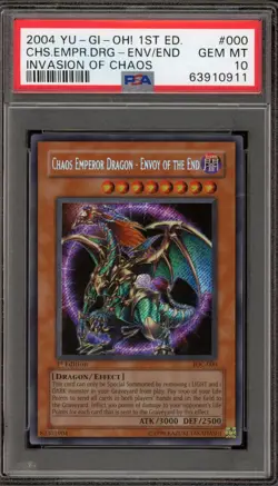Yu-Gi-Oh! Chaos Emperor Dragon Envoy of the End 1st Ed Secret IOC-000 PSA 10 - Image 1