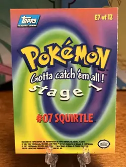 Squirtle E7 of 12 Pokemon Topps Trading Card TV Animation Blue Logo NM - Image 2