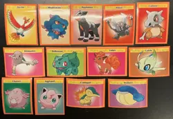 Vintage pokemon 1995 Pokedex stickers Merlin celebi cubone bulba houndoom ho oh - Image 1