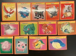 Vintage pokemon 1995 Pokedex stickers Merlin celebi cubone bulba houndoom ho oh - Image 3