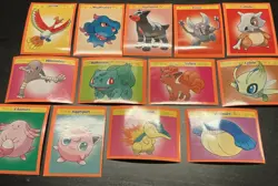 Vintage pokemon 1995 Pokedex stickers Merlin celebi cubone bulba houndoom ho oh - Image 5