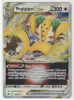 Regigigas Vstar 114/159 Crown Zenith Ultra Rare Full Art Holo Card Pokemon NM - Image 1