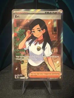 Pokemon TCG Prismatic Evolutions Eri Full Art Trainer Ultra Rare Card 136/131 - Image 1