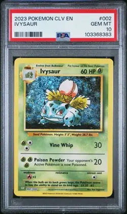 IVYSAUR 002/034 PSA 10 CLV POKEMON CARD CLASSIC COLLECTION HOLO ENGLISH - Image 1