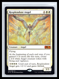 MTG Resplendent Angel #34 M19 Core Set Regular Mythic Rare Magic Card TCG CCG NM - Image 1