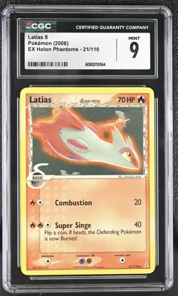 CGC 9 MINT Latias 2006 EX Holon Phantoms 21/110 Pokemon Card - Image 1