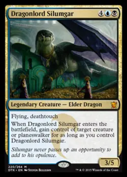 MTG Dragonlord Silumgar - Foil, Light Play, English Dragons of Tarkir - Image 1