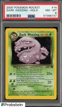 2000 Pokemon Rocket #14 Dark Weezing - Holo PSA 8 NM-MT - Image 1