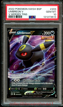 Pokemon V Heroes Tin Promo Umbreon V SWSH203 PSA 10 - Image 1