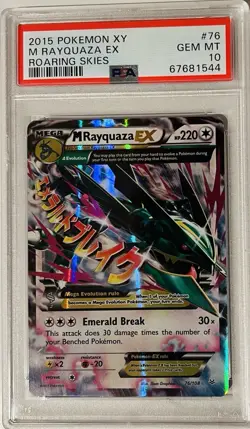 PSA 10 Gem Mint 2015 Pokemon M Rayquaza EX Holo Roaring Skies 76/108 - Image 1