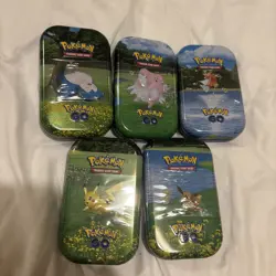 Pokemon TCG Pokemon Go Mini Tin Bundle Full Art Set Five Tins New and Sealed - Image 1