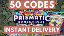 50x Prismatic Evolutions Codes Booster Pokemon TCG Live Pack-INSTANT DELIVERY - Image 1