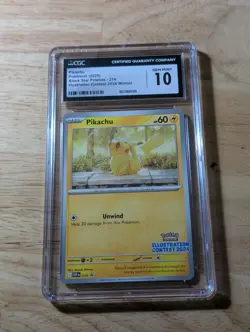 CGC 10 Pikachu Black Star Promo 214 Illustration Contest 2024 Pokemon TCG - Image 1