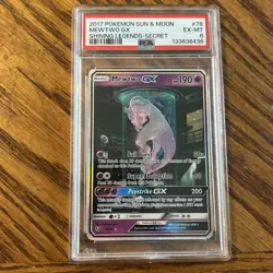 2017 POKEMON SUN & MOON SHINING LEGENDS SECRET #78 MEWTWO GX PSA 6 - Image 1