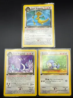 Pokemon 1st Edition Team Rocket Dark Dragonite Evolution Set 22/82, 33/82, 53/82 - Image 1