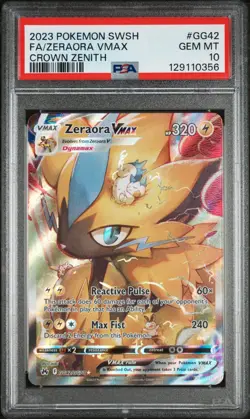 PSA 10 ZERAORA VMAX GG42/GG70 FULL ART CROWN ZENITH POKEMON ⚡ - Image 1