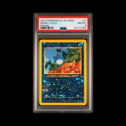 PSA 8 Marill Reverse-Holo 2001 Pokemon Southern Islands Promo #11 SWIRL 🌀 NM-MT - Image 1