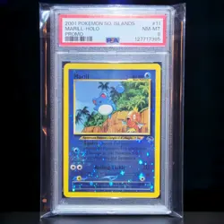 PSA 8 Marill Reverse-Holo 2001 Pokemon Southern Islands Promo #11 SWIRL 🌀 NM-MT - Image 3