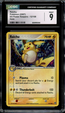 CGC 9 Mint Raichu Holo EX Power Keepers 12/108 Vintage Pokemon - Image 1