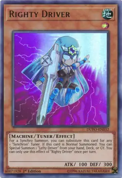 Yugioh - Righty Driver (Ultra Rare) (1st Edition) - DUPO-EN032 P - Image 1