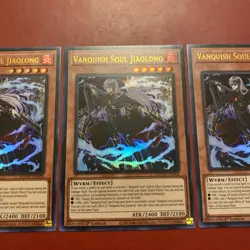 Yugioh - Vanquish Soul Jiaolong AGOV-EN018 1st Edition ULTRA NM X3 - PLAYSET - Image 3