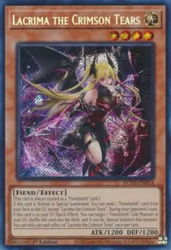 Yugioh! Lacrima the Crimson Tears - ROTA-EN014 - Secret Rare - 1st Edition Near - Image 1