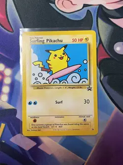 Pokemon Card - Surfing Pikachu - Black Star Promo #28 WotC - LP - Image 1