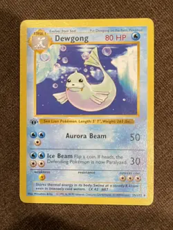 Dewgong 25/102 1st Edition - Shadowless Base Set Pokemon Card 1999 - WOTC - Image 1