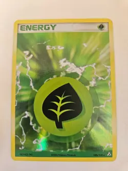Grass Energy 105/110 Pokemon Card TCG EX Holon Phantoms Holo - NM - Image 1