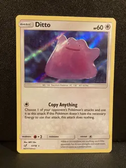 Ditto 17/18 Detective Pikachu Holo Pokemon Card Foil - Image 1