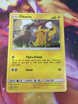 Pikachu SM234 Cosmos Black Star Promo Holo Pokemon Trading Card Game - Image 1