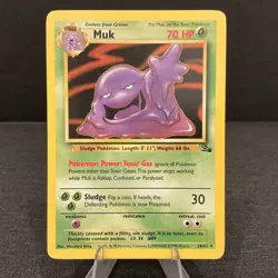 Muk 28/62 Fossil Rare Non-Holo Vintage Pokemon TCG Card - Image 1