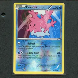 Pokemon TCG Corsola 36/146 XY Base Set Reverse Holo Uncommon Card EN-LP 2014 - Image 1