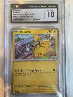 Pikachu 190 Sv: Scarlet & Violet Promo Cards Regular CGC 10 - Image 1