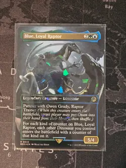 [1x] Blue, Loyal Raptor - Foil - Borderless - Emblem Near Mint, English - Image 1
