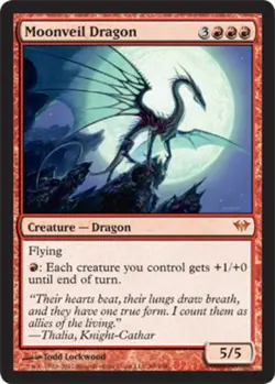 4x MTG Moonveil Dragon, Light Play, English Dark Ascension - Image 1