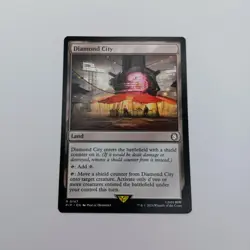 Diamond City MTG Rare Magic: The Gathering Fallout Commander Land Shield Counter - Image 1