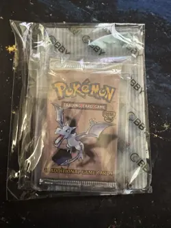 POKEMON FOSSIL BOOSTER PACK AERODACTYL ART WOTC 1999 FACTORY SEALED - Image 3