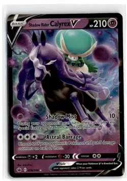 2021 POKEMON CHILLING REIGN HOLO SHADOW RIDER CALYREX V #74/198 - Image 1