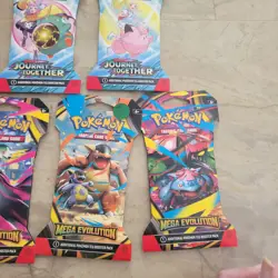 Pokemon TCG Mega Evolutions Sleeved Booster Full Art Set W Journey 9 Packs Total - Image 2