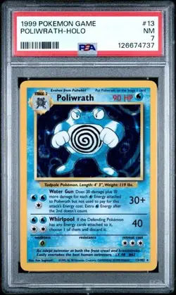 1999 POKEMON GAME #13 POLIWRATH-HOLO PSA 7 - Image 1